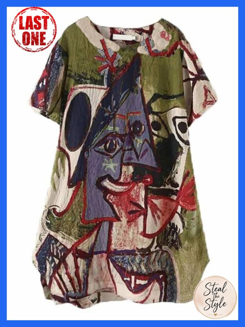 Cotton Blend Midi Dress Short Sleeve V Neck Pockets Casual